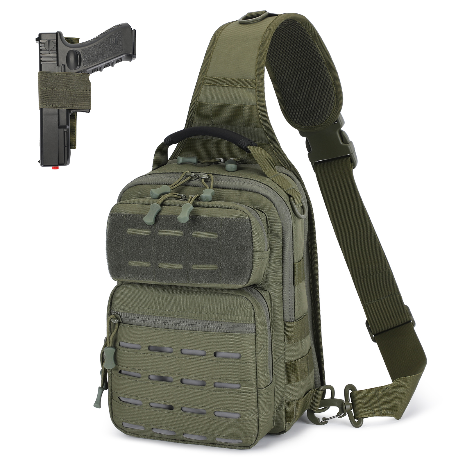 Mens Tactical Military Chest Sling Bag MOLLE Shoulder Backpack Crossbody Bag New