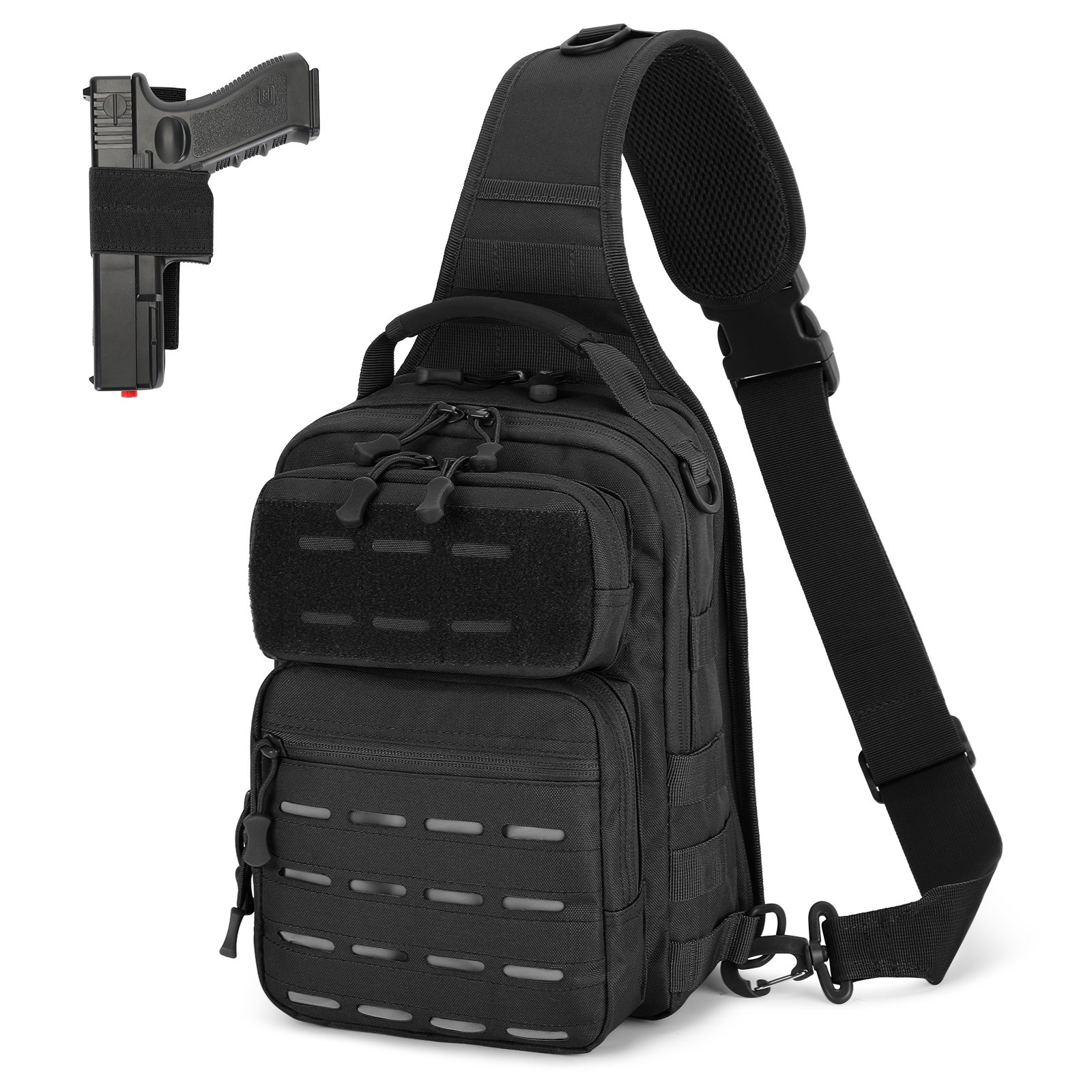 Mens Tactical Military Chest Sling Bag MOLLE Shoulder Backpack Crossbody Bag New